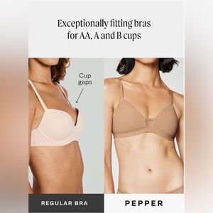 Pepper Bra Fawn LARGE Feel Good Wire Free T-shirt